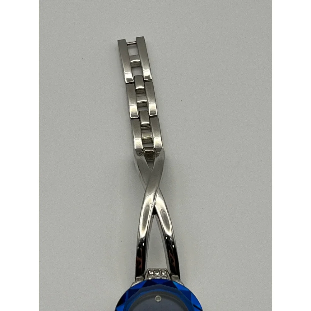 FMD Womens Bangle Watch Blue Faceted Bezel Diamond FMDKH310 Japan Movt